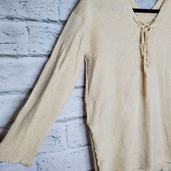 Astr the label lace up sweater in cream - Picture 3 of 9